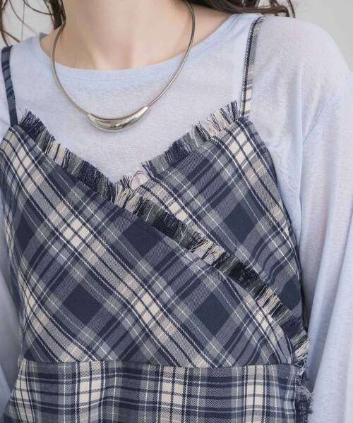 RETRO GIRL（レトロガール）の「フリンジキャミOP（チュニック・レディース・ブラウン/ブルー・FREE）」の19枚目の写真