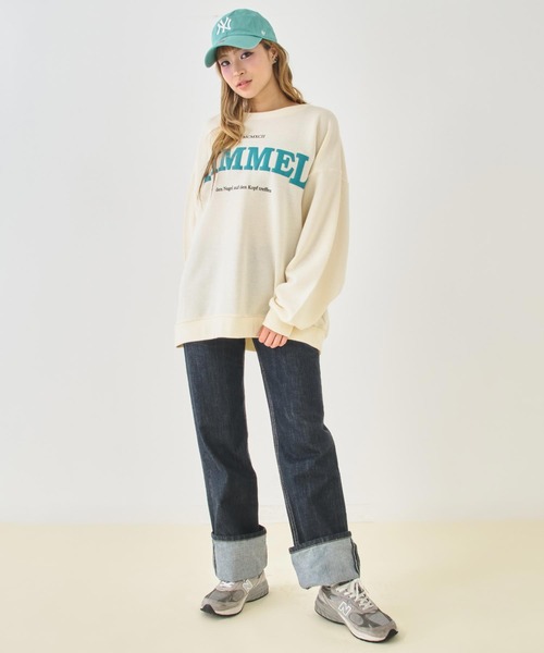 ANAP（アナップ）の「発泡プリント カレッジロゴ 裏毛 スウェット（スウェット・レディース・ピンク/ダークアッシュ/アイボリー・F）」の7枚目の写真