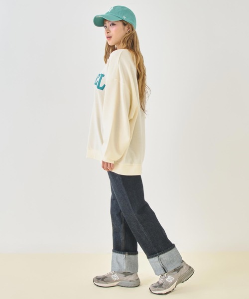 ANAP（アナップ）の「発泡プリント カレッジロゴ 裏毛 スウェット（スウェット・レディース・ピンク/ダークアッシュ/アイボリー・F）」の8枚目の写真