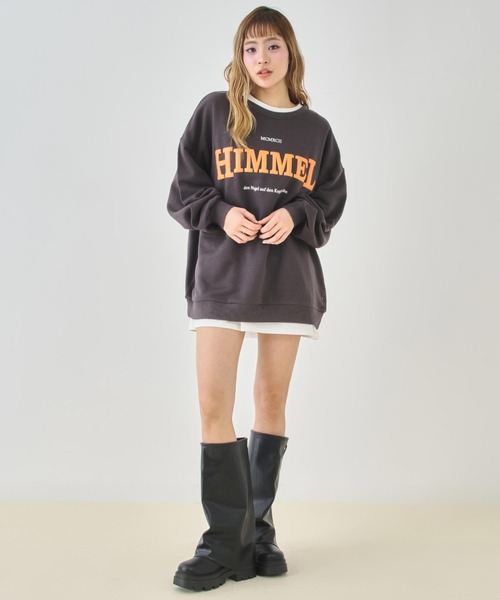 ANAP（アナップ）の「発泡プリント カレッジロゴ 裏毛 スウェット（スウェット・レディース・ピンク/ダークアッシュ/アイボリー・F）」の11枚目の写真