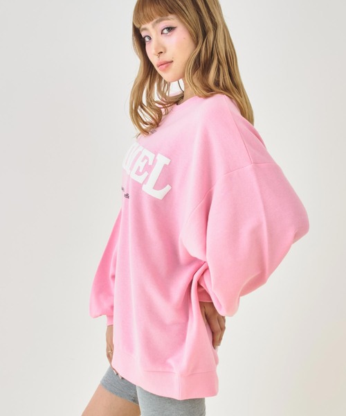 ANAP（アナップ）の「発泡プリント カレッジロゴ 裏毛 スウェット（スウェット・レディース・ピンク/ダークアッシュ/アイボリー・F）」の13枚目の写真