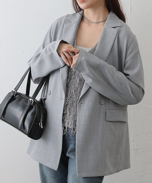 COLONY 2139（コロニートゥーワンスリーナイン）の「TRダブルテーラードジャケット（テーラードジャケット・レディース・グレー/ブラック・MEDIUM/SMALL）」の2枚目の写真