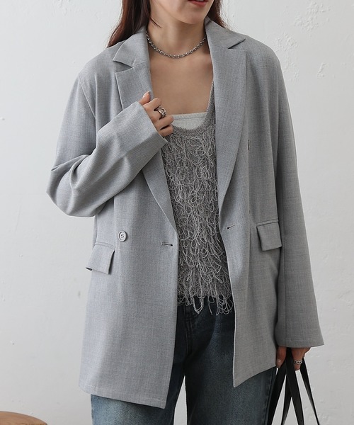 COLONY 2139（コロニートゥーワンスリーナイン）の「TRダブルテーラードジャケット（テーラードジャケット・レディース・グレー/ブラック・MEDIUM/SMALL）」の3枚目の写真