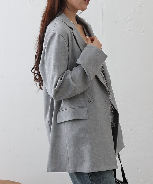 COLONY 2139（コロニートゥーワンスリーナイン）の「TRダブルテーラードジャケット（テーラードジャケット・レディース・グレー/ブラック・MEDIUM/SMALL）」の6枚目の写真