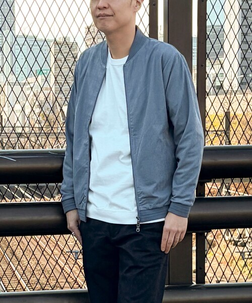 NOLLEY'S LIGHT（ノーリーズライト）の「ジオ柄ジャガード リブブルゾン（ブルゾン・メンズ・ブラック/グレイッシュベージュ/グレイッシュブルー・L/M）」の5枚目の写真