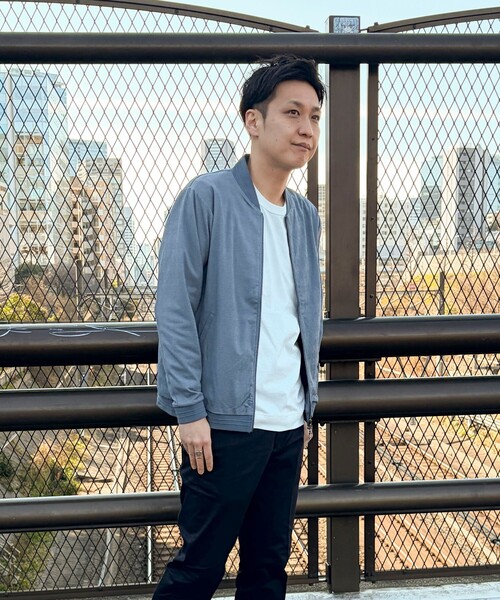 NOLLEY'S LIGHT（ノーリーズライト）の「ジオ柄ジャガード リブブルゾン（ブルゾン・メンズ・ブラック/グレイッシュベージュ/グレイッシュブルー・L/M）」の6枚目の写真