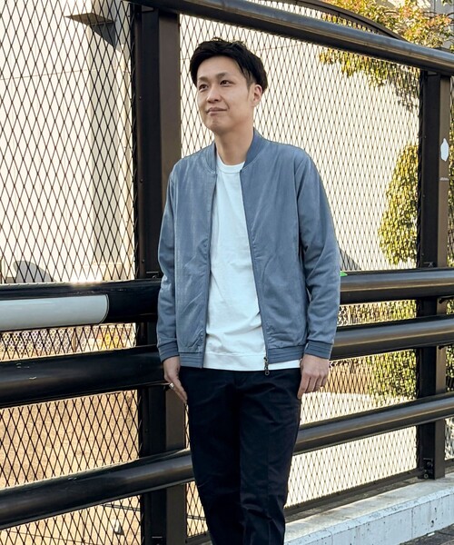 NOLLEY'S LIGHT（ノーリーズライト）の「ジオ柄ジャガード リブブルゾン（ブルゾン・メンズ・ブラック/グレイッシュベージュ/グレイッシュブルー・L/M）」の7枚目の写真