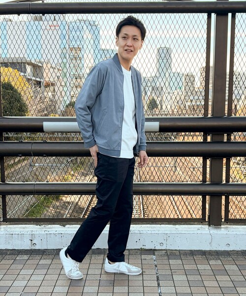 NOLLEY'S LIGHT（ノーリーズライト）の「ジオ柄ジャガード リブブルゾン（ブルゾン・メンズ・ブラック/グレイッシュベージュ/グレイッシュブルー・L/M）」の9枚目の写真