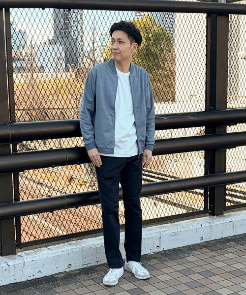 NOLLEY'S LIGHT（ノーリーズライト）の「ジオ柄ジャガード リブブルゾン（ブルゾン・メンズ・ブラック/グレイッシュベージュ/グレイッシュブルー・L/M）」の10枚目の写真