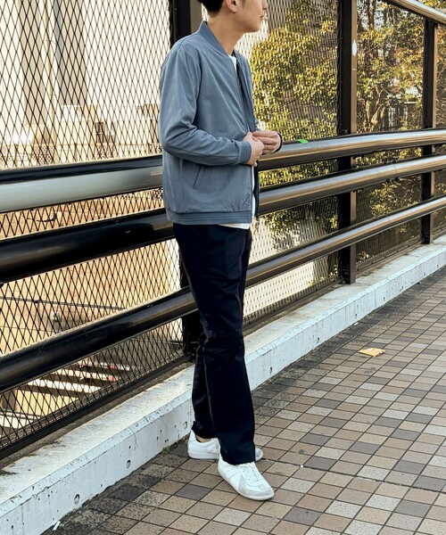 NOLLEY'S LIGHT（ノーリーズライト）の「ジオ柄ジャガード リブブルゾン（ブルゾン・メンズ・ブラック/グレイッシュベージュ/グレイッシュブルー・L/M）」の12枚目の写真