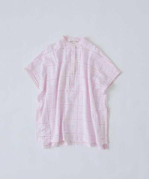 conges payes ADIEU TRISTESSE(コンジェ ペイエ アデュートリステス)の「チェックエンブロイダリーチュニック(シャツ/ブラウス・レディース・ブラック/ピンク・38)」の1枚目の写真