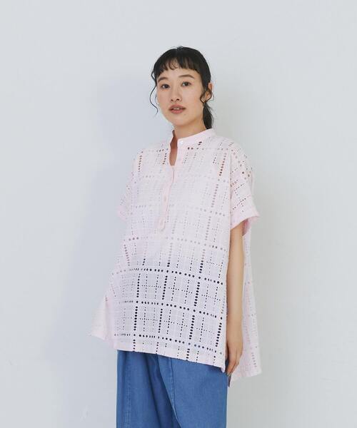 conges payes ADIEU TRISTESSE(コンジェ ペイエ アデュートリステス)の「チェックエンブロイダリーチュニック(シャツ/ブラウス・レディース・ブラック/ピンク・38)」の17枚目の写真