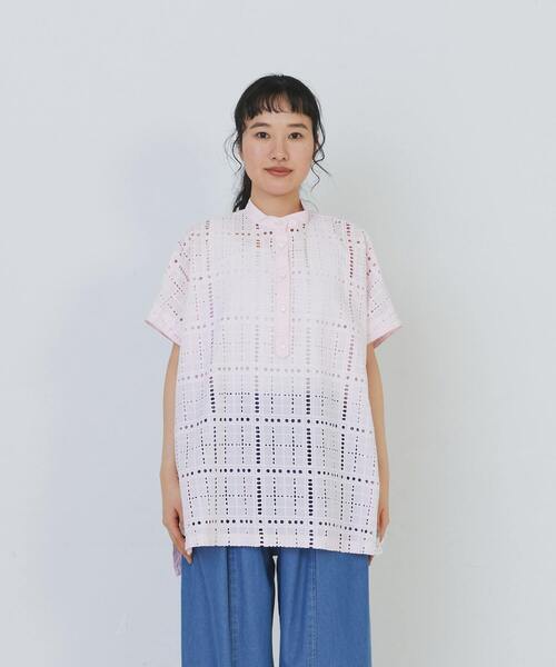 conges payes ADIEU TRISTESSE(コンジェ ペイエ アデュートリステス)の「チェックエンブロイダリーチュニック(シャツ/ブラウス・レディース・ブラック/ピンク・38)」の16枚目の写真