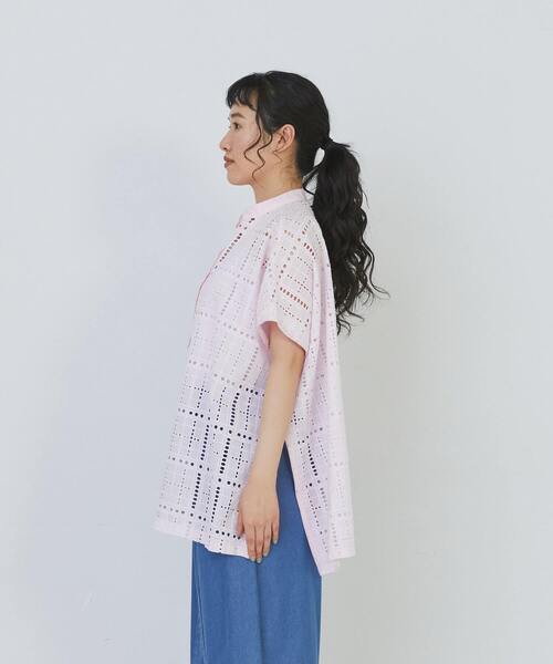 conges payes ADIEU TRISTESSE(コンジェ ペイエ アデュートリステス)の「チェックエンブロイダリーチュニック(シャツ/ブラウス・レディース・ブラック/ピンク・38)」の15枚目の写真