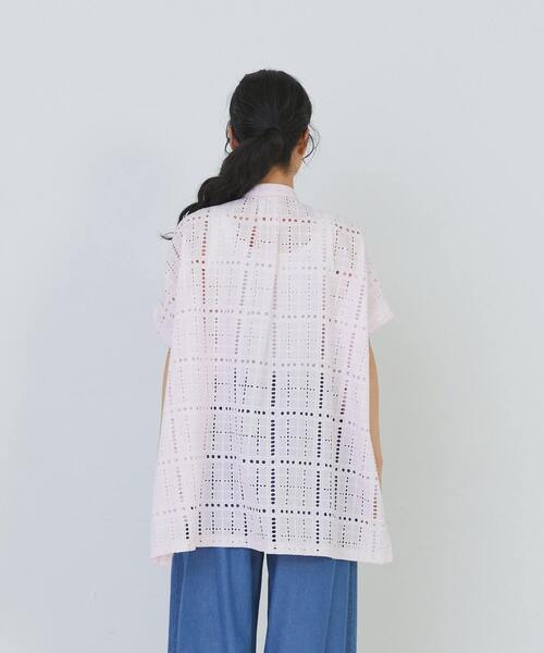 conges payes ADIEU TRISTESSE(コンジェ ペイエ アデュートリステス)の「チェックエンブロイダリーチュニック(シャツ/ブラウス・レディース・ブラック/ピンク・38)」の14枚目の写真