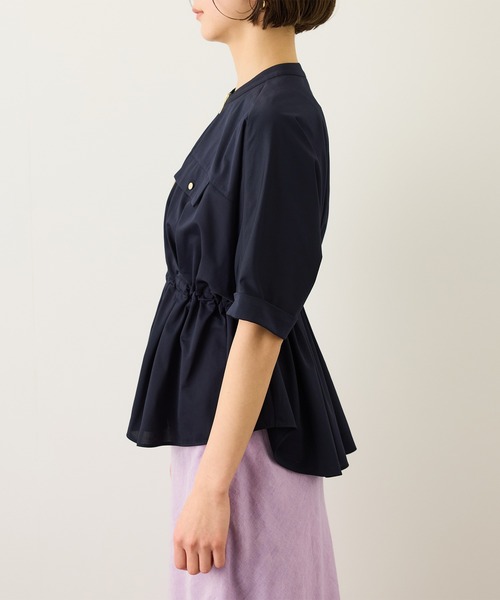 ROPE'（ロペ）の「フロントジップブルゾンブラウス/イージーケア（シャツ/ブラウス・レディース・ブラック/ネイビー/ベージュ・FREE）」の11枚目の写真