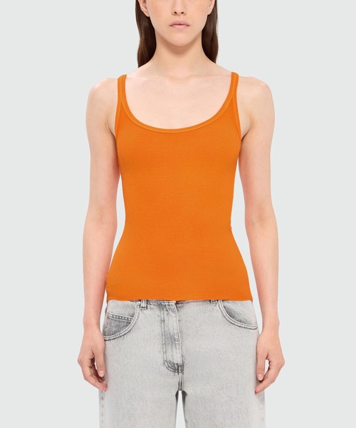 MSGM(エムエスジーエム)の「ライトジャージー リブタンクトップ(タンクトップ・レディース・ローズ/グレー/オレンジ・M)」の4枚目の写真