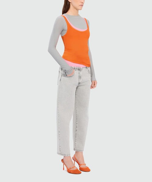 MSGM(エムエスジーエム)の「ライトジャージー リブタンクトップ(タンクトップ・レディース・ローズ/グレー/オレンジ・M)」の6枚目の写真