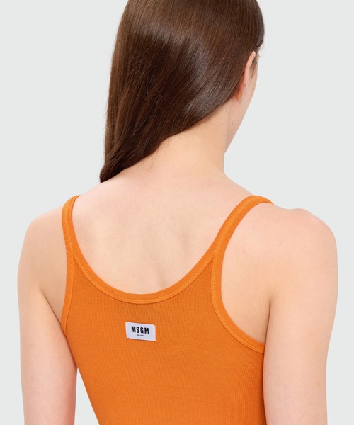 MSGM(エムエスジーエム)の「ライトジャージー リブタンクトップ(タンクトップ・レディース・ローズ/グレー/オレンジ・M)」の7枚目の写真