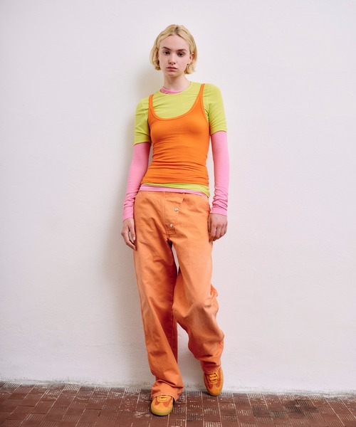 MSGM(エムエスジーエム)の「ライトジャージー リブタンクトップ(タンクトップ・レディース・ローズ/グレー/オレンジ・M)」の8枚目の写真