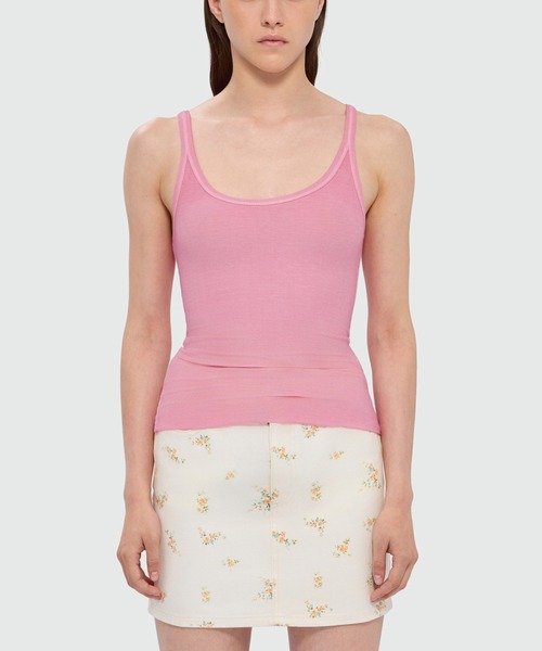 MSGM(エムエスジーエム)の「ライトジャージー リブタンクトップ(タンクトップ・レディース・ローズ/グレー/オレンジ・M)」の11枚目の写真