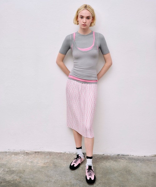 MSGM(エムエスジーエム)の「ライトジャージー リブタンクトップ(タンクトップ・レディース・ローズ/グレー/オレンジ・M)」の15枚目の写真