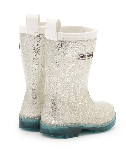 petit main（プティマイン）の「ぴかぴかレインブーツ（レインシューズ・キッズ・シルバー/ベビーピンク・16cm/17cm/18cm/19cm/14cm/15cm）」の9枚目の写真