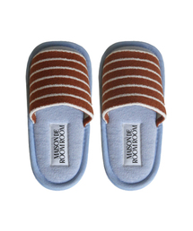 MAISON DE ROOMROOM（メゾンドルームルーム）の「コンフォートワイドストライプ2重クッション階間音テリーホームスリッパ（女性用）（ルームシューズ/スリッパ）」