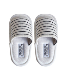 MAISON DE ROOMROOM（メゾンドルームルーム）の「コンフォートワイドストライプ2重クッション階間音テリーホームスリッパ（女性用）（ルームシューズ/スリッパ）」