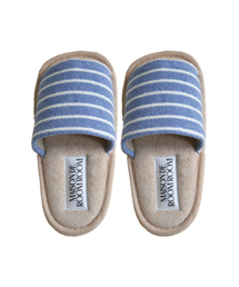 MAISON DE ROOMROOM（メゾンドルームルーム）の「コンフォートワイドストライプ2重クッション階間音テリーホームスリッパ（女性用）（ルームシューズ/スリッパ）」