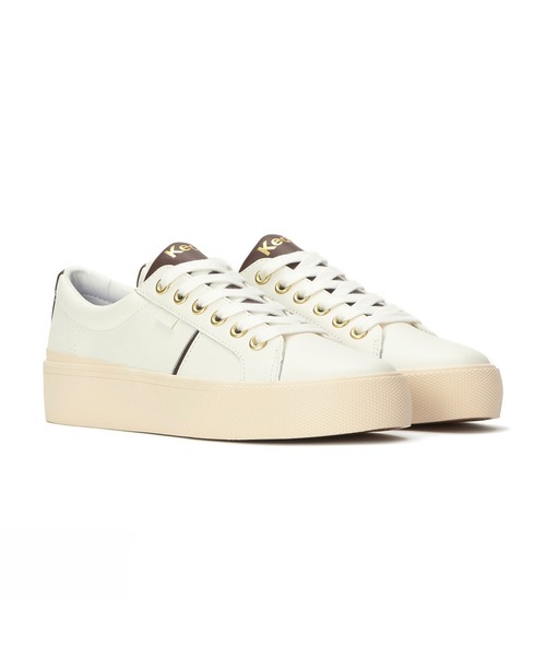 Keds(ケッズ)の「Keds ケッズ ジャンプ キック デュオ レザー オフホワイト(スニーカー・レディース・オフホワイト・22.5cm/23.0cm/23.5cm/24.0cm/24.5cm/25.0cm)」の1枚目の写真