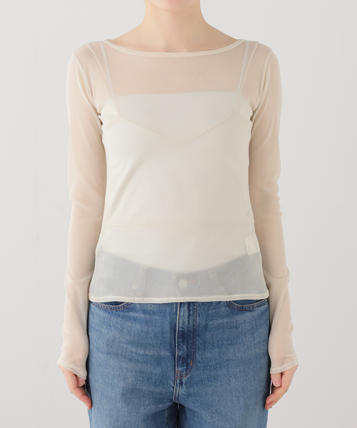 plage(プラージュ)の「《一部店舗・WEB限定》TANC TOKYO / タンクトウキョウ POWER NET TULLE L/SL トップス(Tシャツ/カットソー・レディース・ベージュ系その他・FREE)」の7枚目の写真