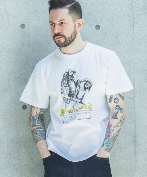 MR.OLIVE(ミスターオリーブ)の「SAFARI & EXPEDUTION/ MACAW T-SHIRT / M262103(Tシャツ/カットソー・メンズ・オフホワイト・MEDIUM/LARGE)」の1枚目の写真