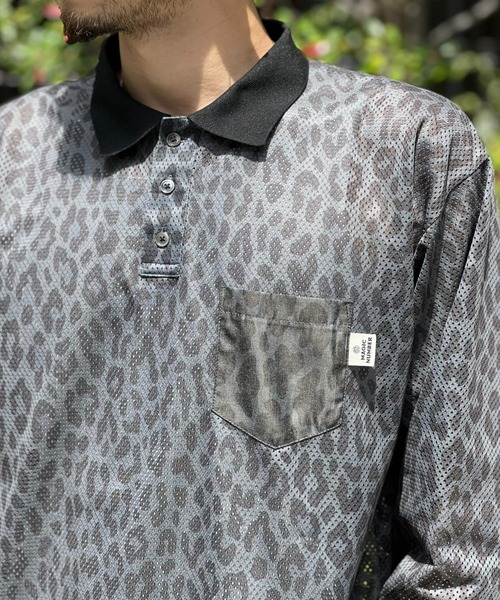 MAGIC NUMBER(マジック ナンバー)の「【MAGIC NUMBER】MESH LEOPARD POLO-SHIRT(ポロシャツ・メンズ・ブラック/ブラウン・LARGE/MEDIUM)」の8枚目の写真
