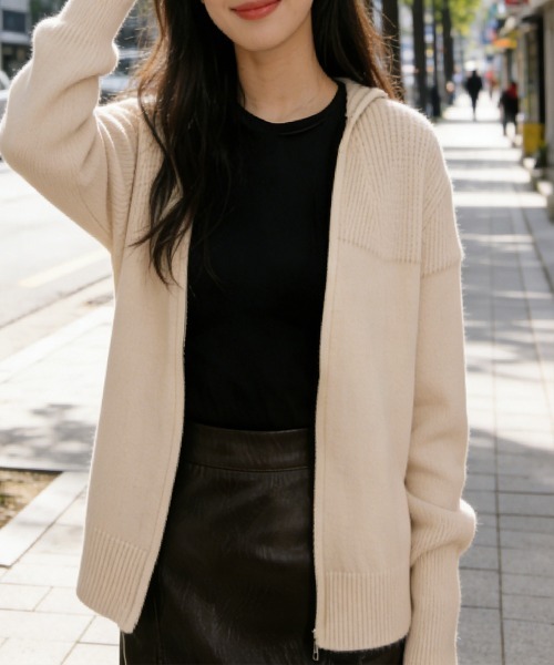 Miniministore(ミニミニストア)の「ニットカーディガン レディース春秋冬羽織(カーディガン/ボレロ・レディース・ベージュ・FREE)」の3枚目の写真