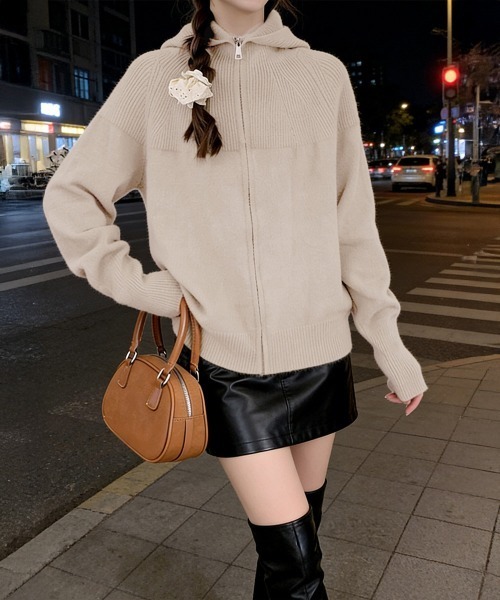Miniministore(ミニミニストア)の「ニットカーディガン レディース春秋冬羽織(カーディガン/ボレロ・レディース・ベージュ・FREE)」の4枚目の写真