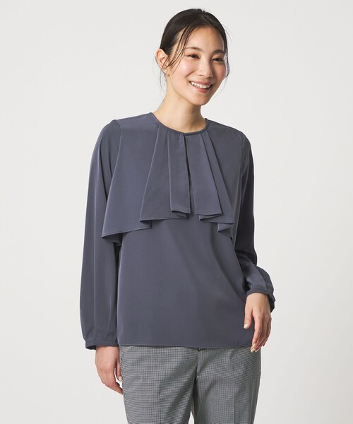 A DAY IN THE LIFE UNITED ARROWS(アデイインザライフユナイテッドアローズ)の「フレア ヨークブラウス <A DAY IN THE LIFE>(シャツ/ブラウス・レディース・ロイヤルブルー/その他1/ホワイト・FREE)」の1枚目の写真