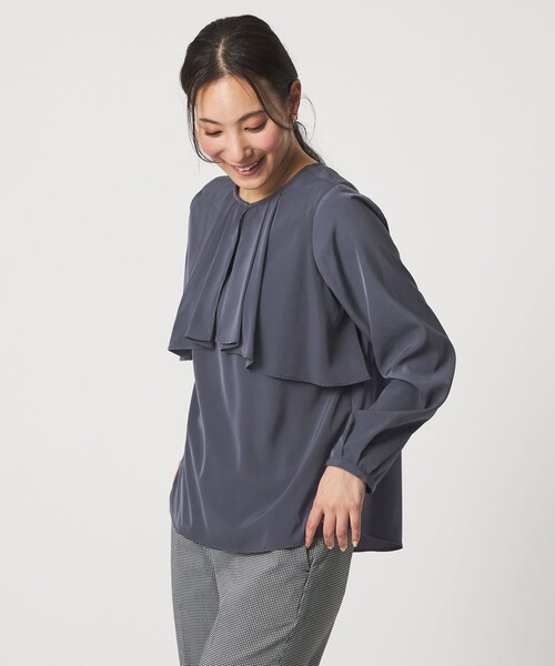 A DAY IN THE LIFE UNITED ARROWS(アデイインザライフユナイテッドアローズ)の「フレア ヨークブラウス <A DAY IN THE LIFE>(シャツ/ブラウス・レディース・ロイヤルブルー/その他1/ホワイト・FREE)」の4枚目の写真