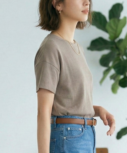 MULEXS(ミューレクス)の「半袖Tシャツ / コットン100% ヘビーウェイト オーバーサイズ ベーシックカットソー(Tシャツ/カットソー・レディース・ライトベージュ/レッド/カーキ/イエロー・L/M)」の11枚目の写真