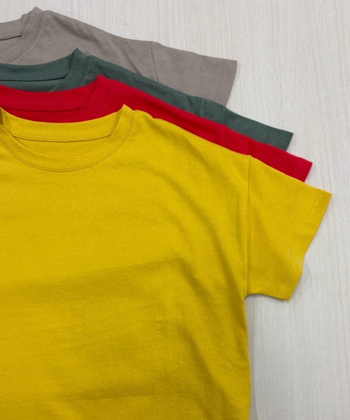 MULEXS(ミューレクス)の「半袖Tシャツ / コットン100% ヘビーウェイト オーバーサイズ ベーシックカットソー(Tシャツ/カットソー・レディース・ライトベージュ/レッド/カーキ/イエロー・L/M)」の21枚目の写真
