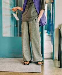 レディースのパンツ（グレー/灰色系・花柄・ボタニカル柄