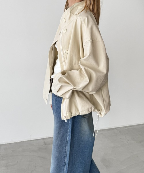 CANAL JEAN(キャナルジーン)の「HARING コットンナイロンブルゾン(ブルゾン・レディース・ネイビー/アイボリー・ONE SIZE)」の12枚目の写真