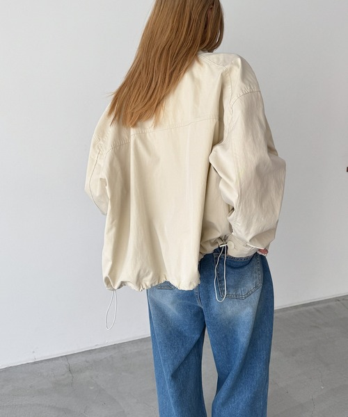 CANAL JEAN(キャナルジーン)の「HARING コットンナイロンブルゾン(ブルゾン・レディース・ネイビー/アイボリー・ONE SIZE)」の11枚目の写真