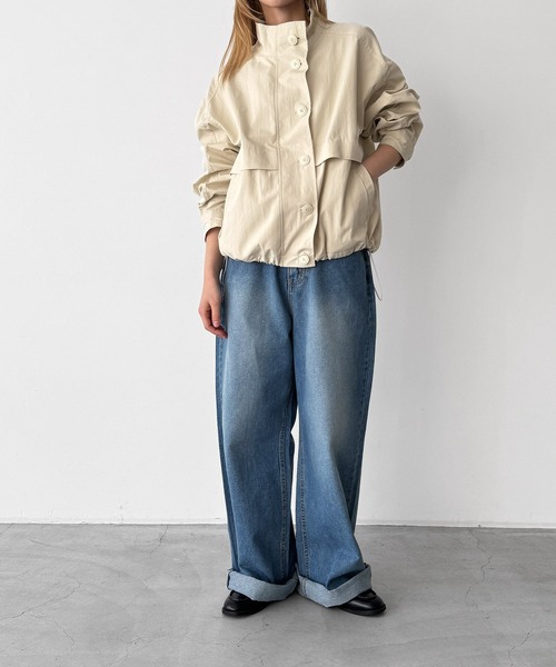 CANAL JEAN(キャナルジーン)の「HARING コットンナイロンブルゾン(ブルゾン・レディース・ネイビー/アイボリー・ONE SIZE)」の10枚目の写真