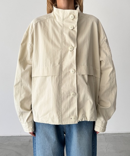 CANAL JEAN(キャナルジーン)の「HARING コットンナイロンブルゾン(ブルゾン・レディース・ネイビー/アイボリー・ONE SIZE)」の6枚目の写真