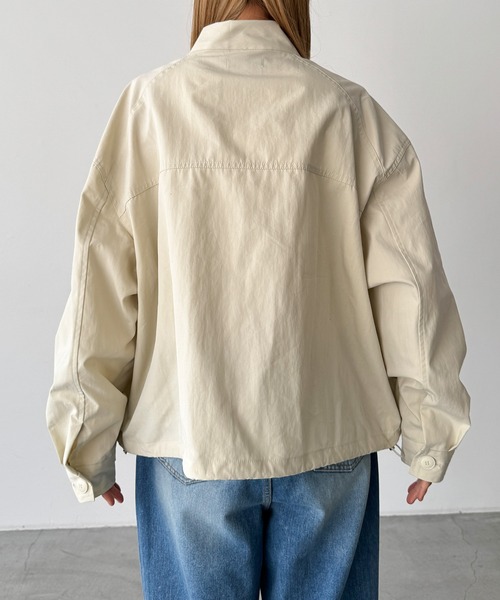 CANAL JEAN(キャナルジーン)の「HARING コットンナイロンブルゾン(ブルゾン・レディース・ネイビー/アイボリー・ONE SIZE)」の4枚目の写真