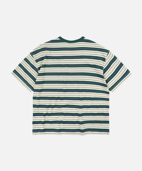 FRIZMWORKS(フリズムワークス)の「HORIZON STRIPE HALF TEE _ DARK GREEN(Tシャツ/カットソー・メンズ・その他・SMALL/MEDIUM/LARGE/X-LARGE)」の2枚目の写真