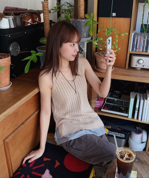 PLUNASTUDIO（プルナスタジオ）の「リバーシブルノースリーブニット(ベージュ)（ニット/セーター・レディース・ベージュ・FREE）」の4枚目の写真