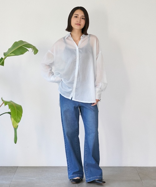 petit main LIEN(プティマインリアン)の「【親子リンク】レースデニムパンツ(デニムパンツ・レディース・ブルー/サックスブルー・M/S)」の1枚目の写真