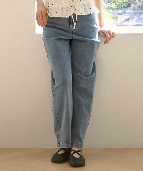 petit main LIEN(プティマインリアン)の「【親子リンク】レースデニムパンツ(デニムパンツ・レディース・ブルー/サックスブルー・M/S)」の4枚目の写真